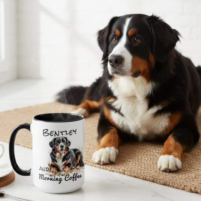 Pet Watercolor Browns Bernese PERSONALIZE Tasse (Von Creator hochgeladen)
