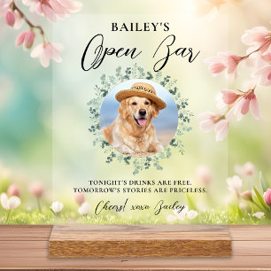 Pet Wedding Hund Offene Bar Cocktail Drinks Acrylschild