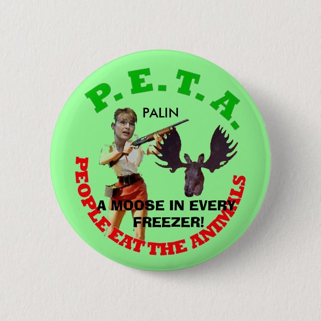 PETA, grauer Kreis, junges Gewehrweiß… - Besonders Button (Vorderseite)