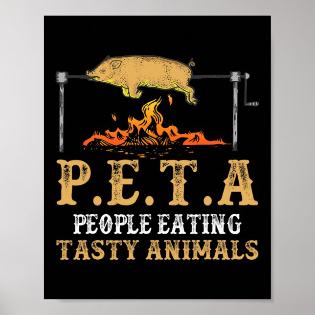 Peta Leute essen köstliche Tierfreunde Poster (Vorne)