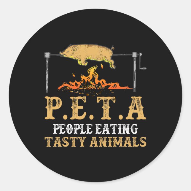 Peta Leute essen köstliche Tierfreunde Runder Aufkleber (Vorderseite)