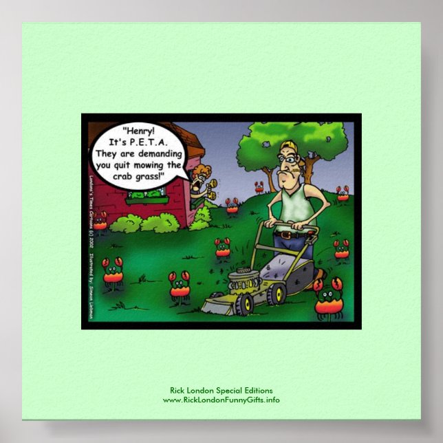 PETA & The Crabgrass Cartoon Funny Poster (Vorne)