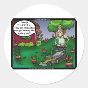 PETA & The Crabgrass Funny T-Shirts Tasse Geschenk Runder Aufkleber