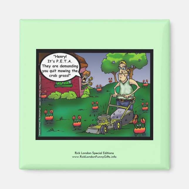 PETA und der Crabgrass Cartoon Funny Magnet (Vorne)