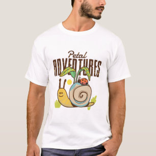 Petal-Abenteuer Süße Schnecken-Cartoon-T-Shirt T-Shirt