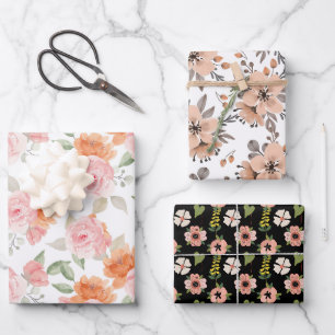 Petal Blush & Bloom 3 Geschenkpapier Set
