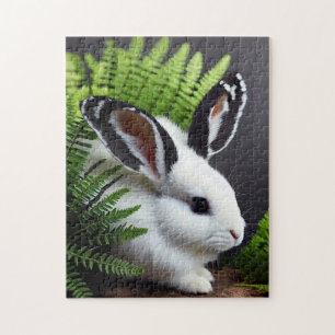Petal, das Schwarz-Weiß-Bunny, Jigsaw-Puzzle Puzzle