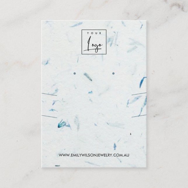 PETAL HANDMADE PAPIER LANGE NEKKLACE EARRING DISPL VISITENKARTE (Vorderseite)