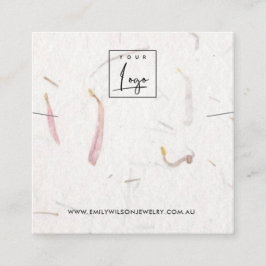 PETAL HANDMADE PAPIER NECKLACE BRACELET DISPLAY QUADRATISCHE VISITENKARTE