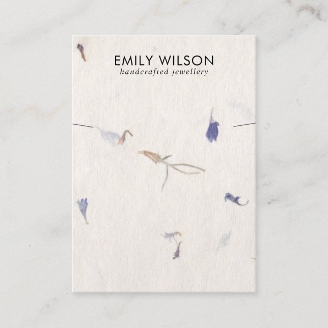 PETAL HANDMADE PAPIER NECKLACE BRACELET DISPLAY VISITENKARTE (Vorderseite)