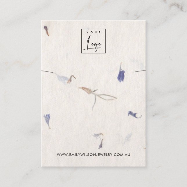 PETAL HANDMADE PAPIER NECKLACE BRACELET DISPLAY VISITENKARTE (Vorderseite)