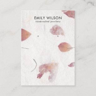 PETAL HANDMADE PAPIER NECKLACE EARRING DISPLAY VISITENKARTE