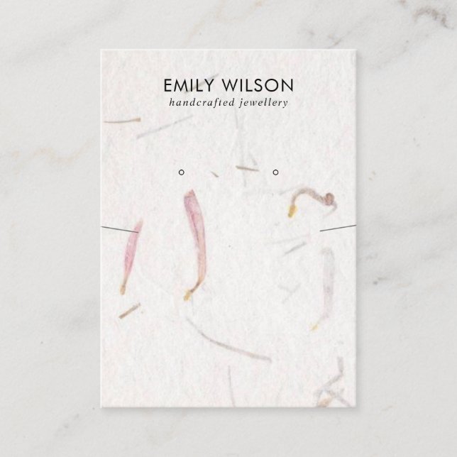 PETAL HANDMADE PAPIER NECKLACE EARRING DISPLAY VISITENKARTE (Vorderseite)