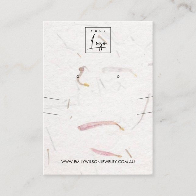 PETAL HANDMADE PAPIER NECKLACE EARRING DISPLAY VISITENKARTE (Vorderseite)