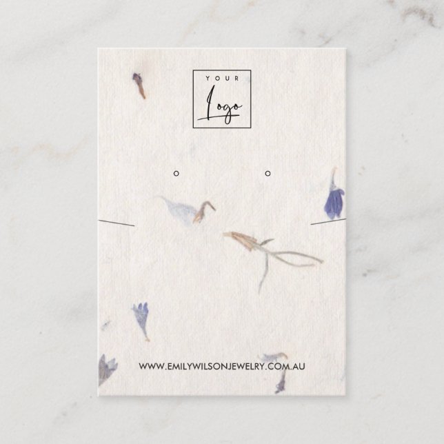 PETAL HANDMADE PAPIER NECKLACE EARRING DISPLAY VISITENKARTE (Vorderseite)