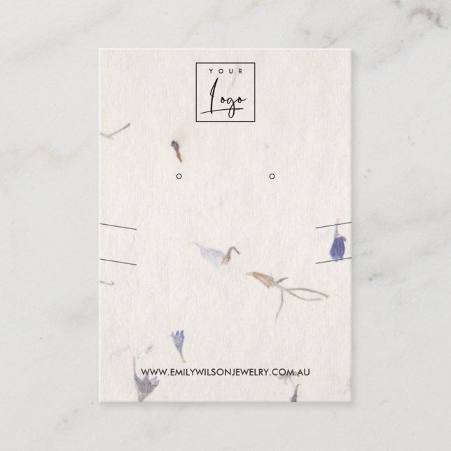 PETAL HANDMADE PAPIER NECKLACE EARRING DISPLAY VISITENKARTE (Vorderseite)