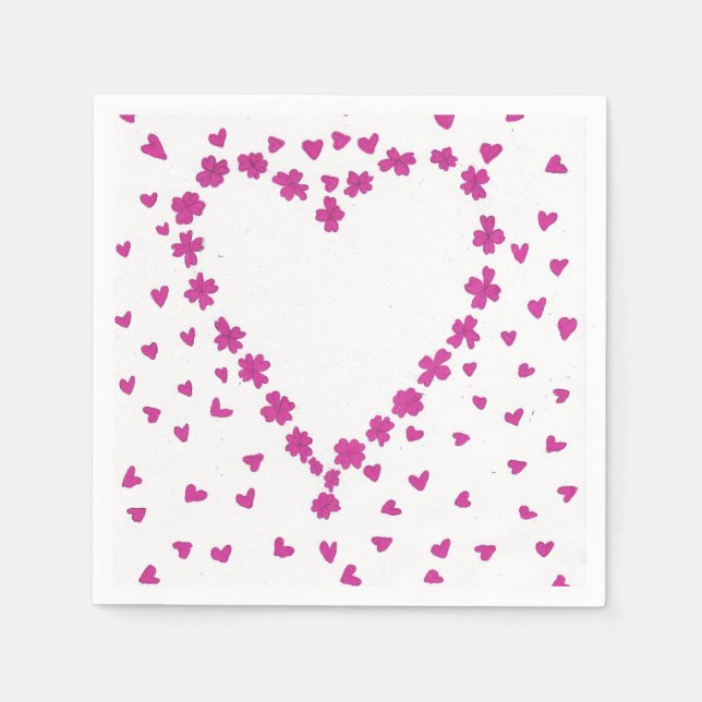 Petal Heart Paper Napkin Serviette (Vorderseite)