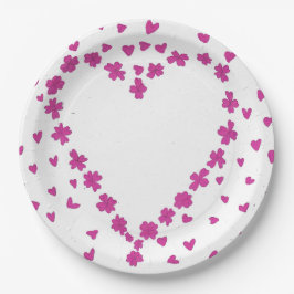 Petal Heart Paper Plate Pappteller