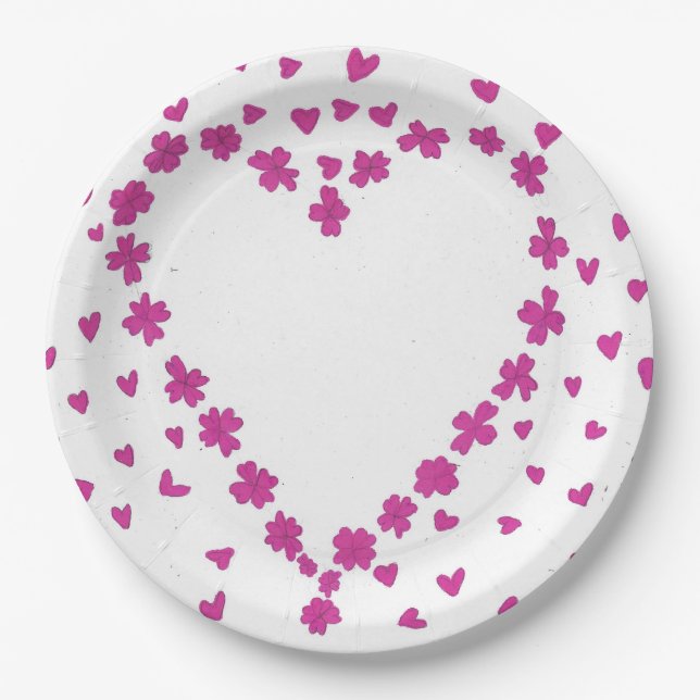 Petal Heart Paper Plate Pappteller (Vorderseite)