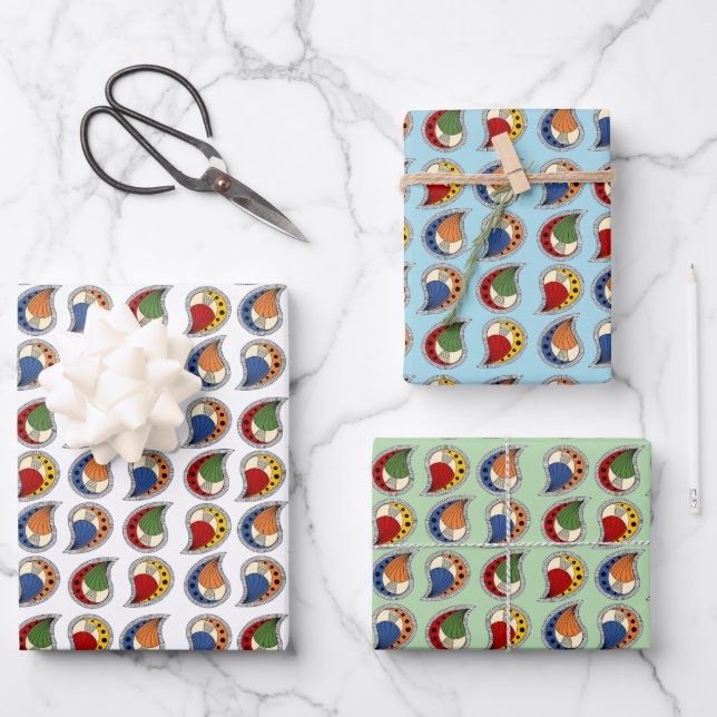 Petal Paisley Rhythm Geschenkpapier Set (Vorderseite)