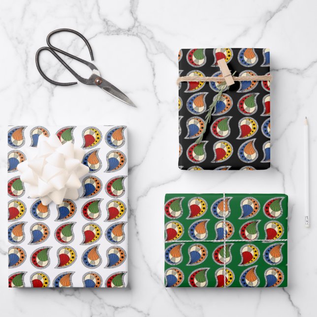 Petal Paisley Rhythmus Geschenkpapier Set (Vorderseite)