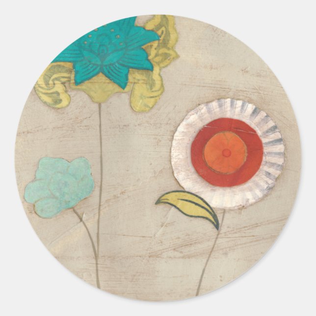 Petal Patterns I Runder Aufkleber (Vorderseite)