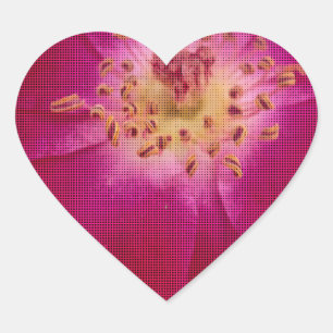 Petal Perfektion: Scheckte Rose Petal Muster Art Herz-Aufkleber