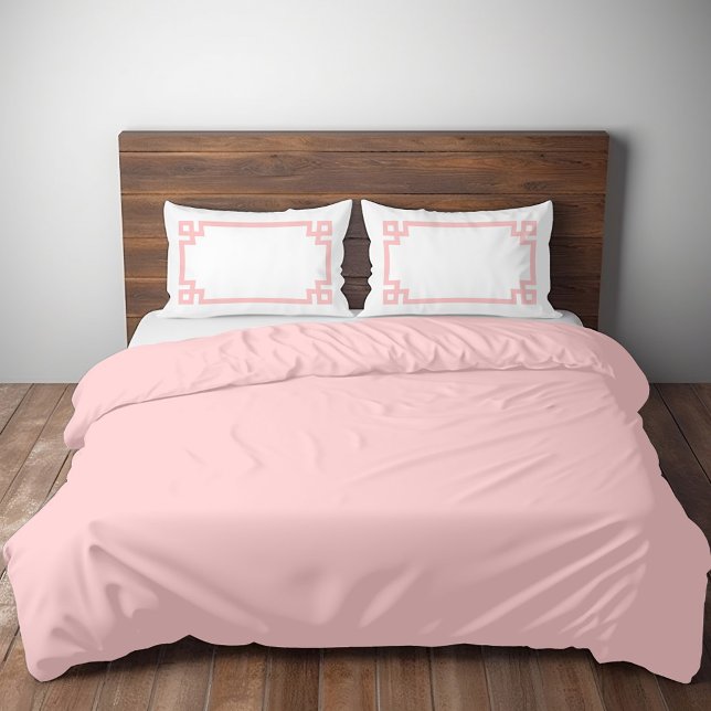 Petal Pink Griechischer Schlüsselgrenzwert Kissenbezug (Von Creator hochgeladen)