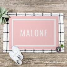 Petal Pink Personalisiert Familienname Doormat
