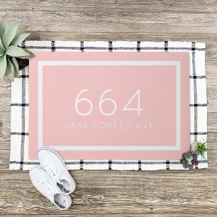 Petal Pink Personalisierte Anschrift Nummer Fußmatte