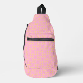 Petal Pop – Rosa & Gold Nahtloses Geometrisches Mu Crossbody Bag