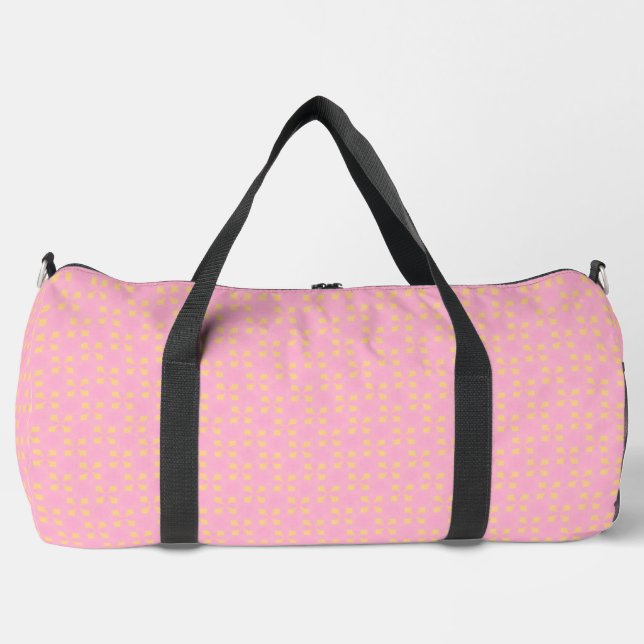 Petal Pop - rosa und goldfarbenes nahtloses geomet Duffle Bag (Vorderseite)