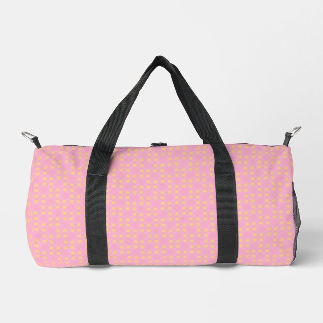 Petal Pop - rosa und goldfarbenes nahtloses geomet Duffle Bag (Vorderseite)