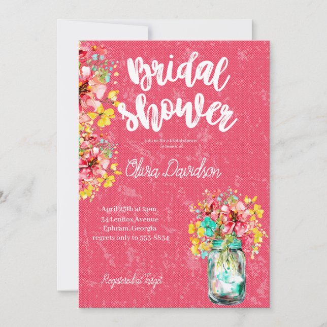 Petal Port Garden Brautparty Einladung (Vorderseite)