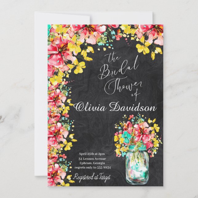 Petal Port Garden Brautparty Einladung (Vorderseite)