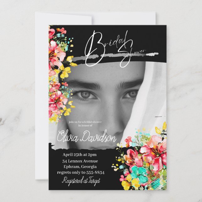 Petal Port Garden Brautparty Einladung (Vorderseite)