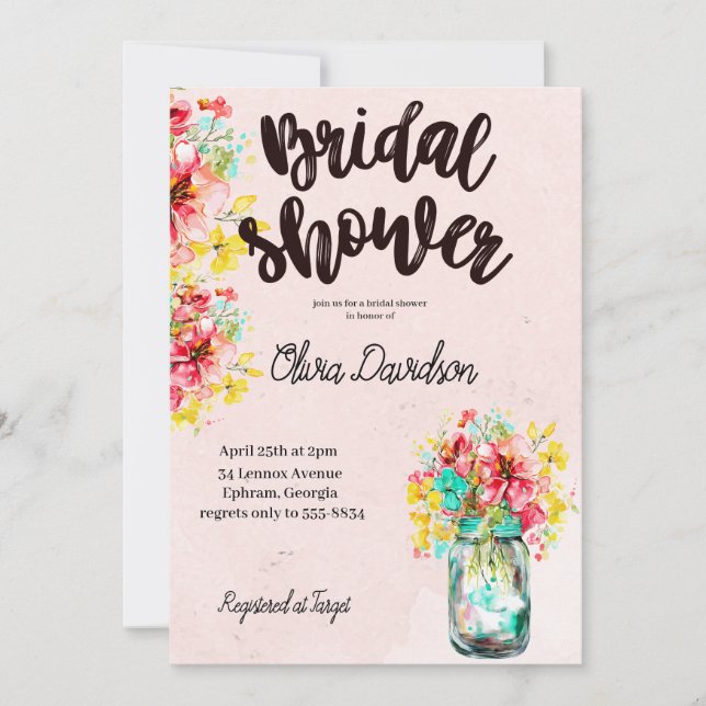 Petal Port Garden Brautparty Einladung (Vorderseite)