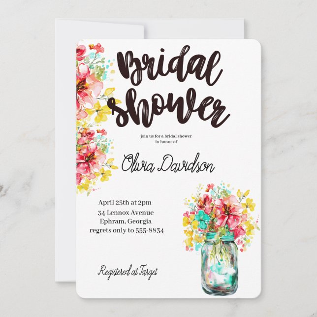 Petal Port Garden Brautparty Einladung (Vorderseite)