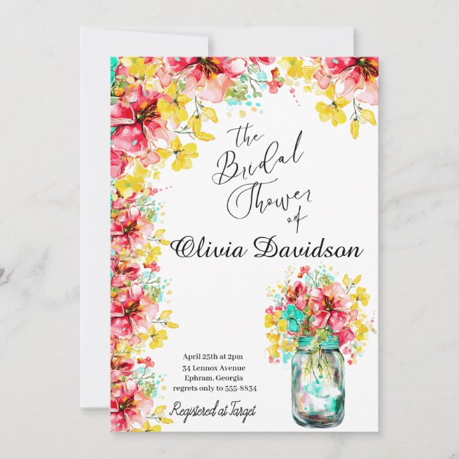 Petal Port Garden Brautparty Einladung (Vorderseite)