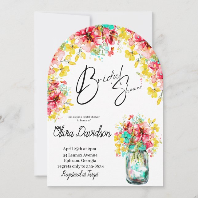 Petal Port Garden Brautparty Einladung (Vorderseite)