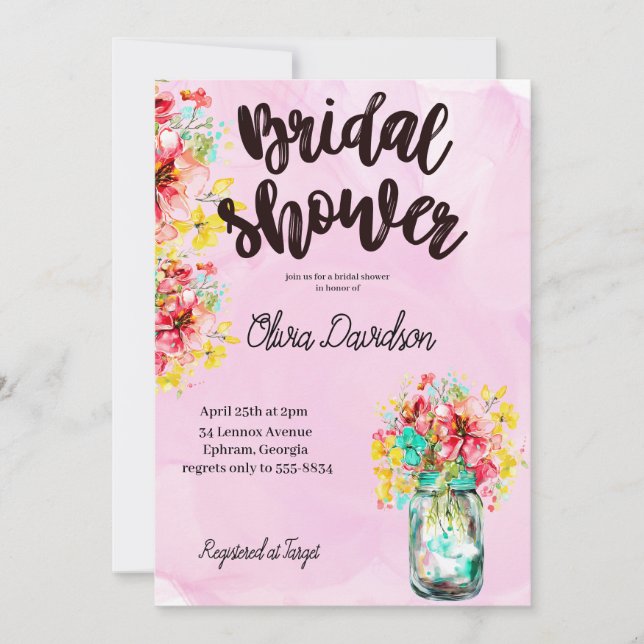 Petal Port Garden Brautparty Einladung (Vorderseite)