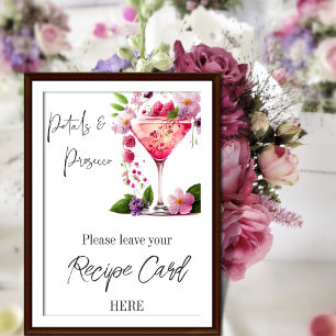 Petal Prosecco Florale Brautparty-Rezeptanfrage Poster