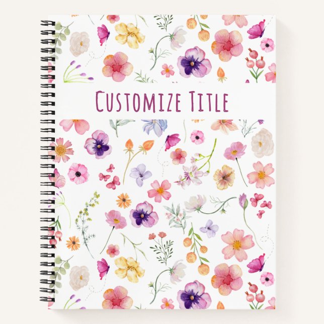 Petal Spark Notebook - White Custom Elegance Notizbuch (Vorderseite)