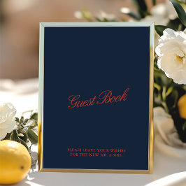 Petal Station Vintag Red & Deep Blue Wedding Sign