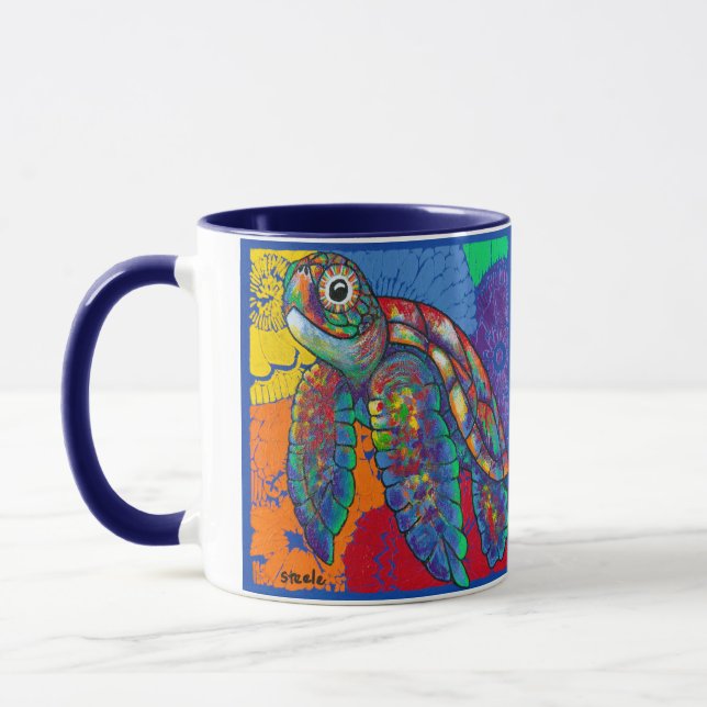 Petal the Peace Turtle Beverage Tasse (Links)