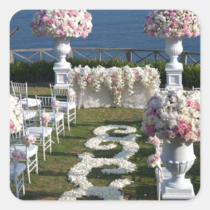 Petal-Wedding-Aisle-Runners-20 Quadratischer Aufkleber