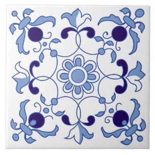 Petal Whimsy Blue Tones Fliese