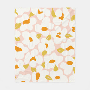 Petal Whimsy Pfirsich & Ringelblume Fleecedecke