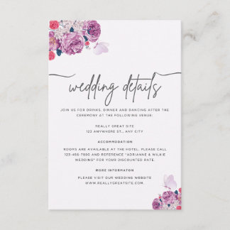 Petal Whispers Wedding Information Card Begleitkarte