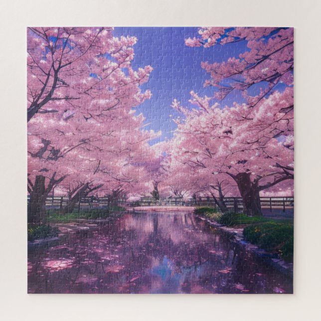 Petalen am Fluss, Cherry Blossom Puzzle (Vertikal)